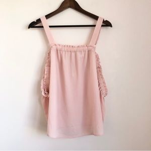 Blush Pink Cold Shoulder Blouse